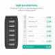 RAVPower 60W 12A 6-Port USB Desktop Charging Station with iSmart Technology Black (RP-PC028BK)